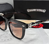 Чоловічі сонцезахисні окуляри Chrome Hearts 8251 brown Lux, фото 5