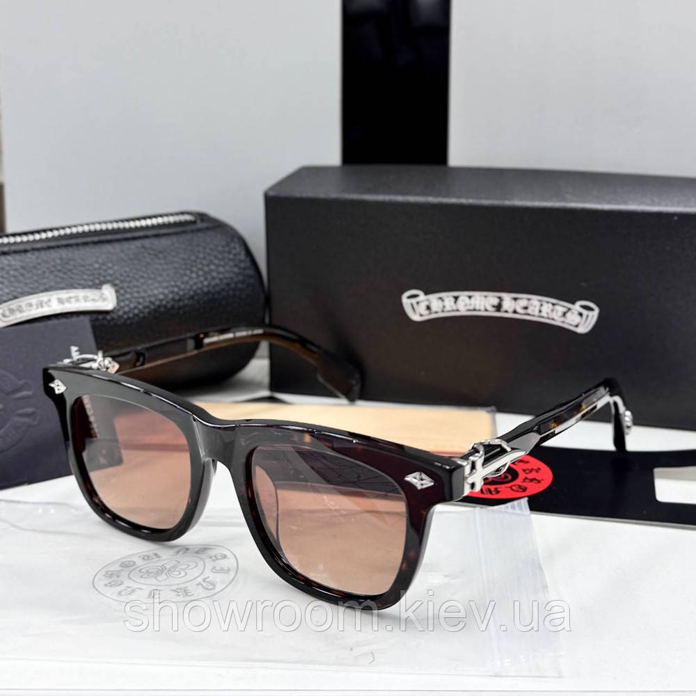 Чоловічі сонцезахисні окуляри Chrome Hearts 8251 brown Lux