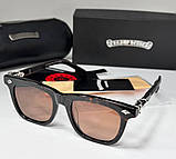 Чоловічі сонцезахисні окуляри Chrome Hearts 8251 brown Lux, фото 3