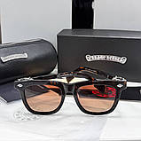 Чоловічі сонцезахисні окуляри Chrome Hearts 8251 brown Lux, фото 4