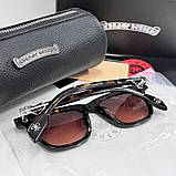 Чоловічі сонцезахисні окуляри Chrome Hearts 8251 brown Lux, фото 7