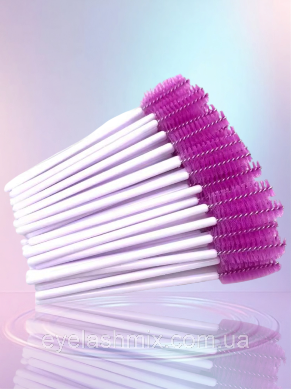 Щіточки для вій та брів фіолетові 50шт., фото 1