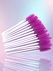 Щіточки для вій та брів фіолетові 50шт.