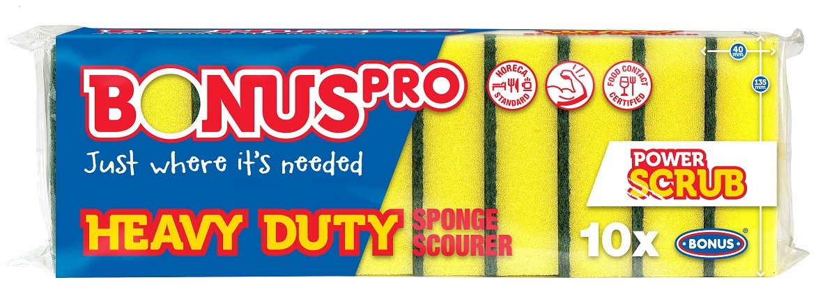 Губка для миття посуду Bonus B520 Heavy Duty Sponge Scourer 10 шт