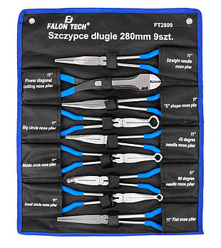 Набір довгогубців 280 мм 9 од. Falon Tech FT2809