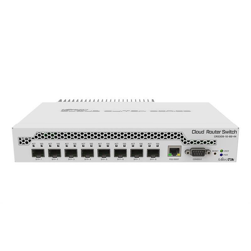 Комутатор MikroTik CRS309-1G-8S+IN (8xSFP+, 1хGE PoE In magment, RS232, L3), фото 1