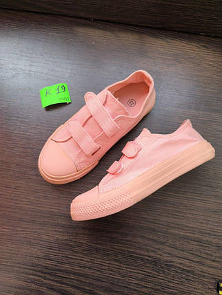 33 р Кеди конверси дитячі Ail Star рожеві ALL PINK на липучках для дівчаток до школи на вулицю, фото 1