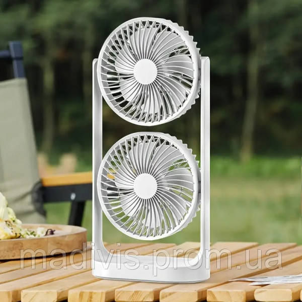 Компактний настільний вентилятор GT-280, живлення від мережі/Power Bank, фото 1