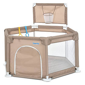 Манеж з баскетбольним кільцем Bambi 1340, Бежевий