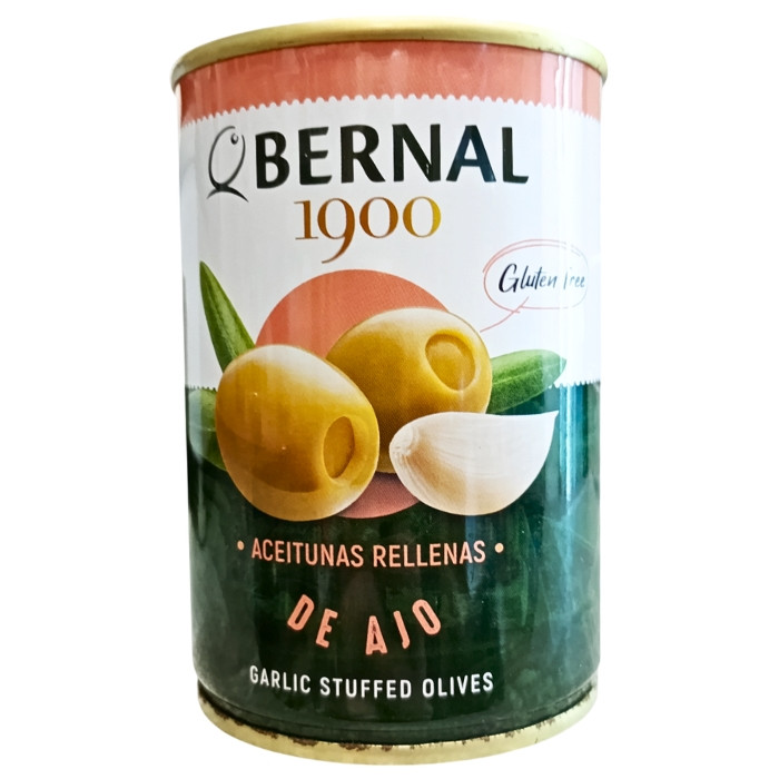 Оливки зелені Bernal фаршировані часником 292 г, фото 1