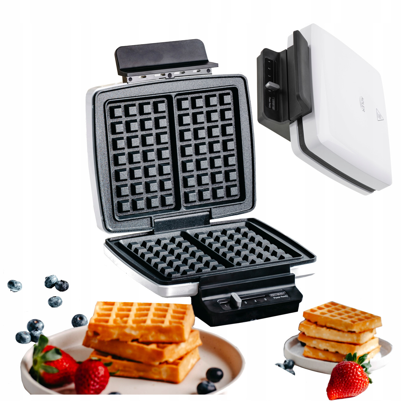 Вафельниця Adler AD 3085 — 1800 Вт, антипригарне покриття, 2 вафлі, фото 1