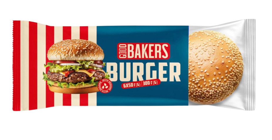 Булочка для бургера з кунжутом 300г Good Bakers