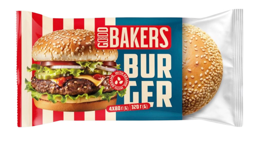 Булочка для бургера з кунжутом 320г Good Bakers