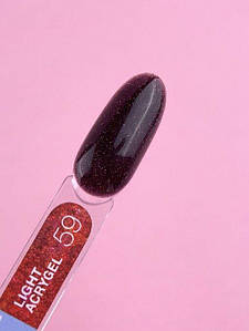 Рідкий гель LunaMoon Light Acrygel №59 бордовий з блискітками, 13 мл
