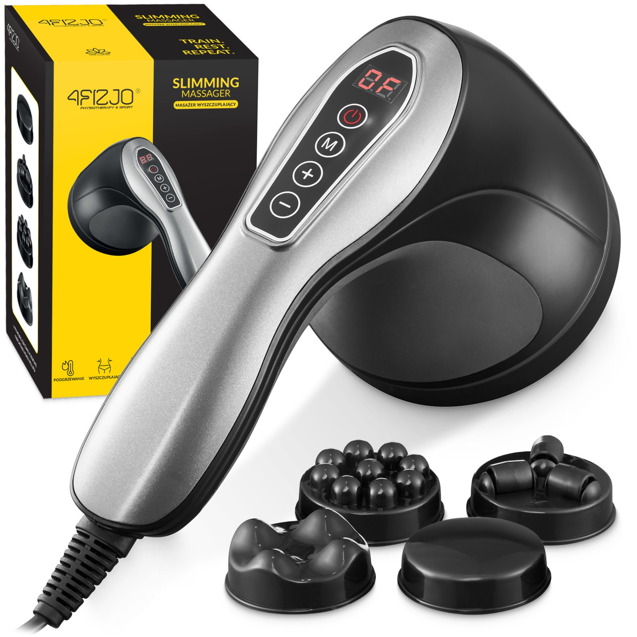 Ручний антицелюлітний масажер для тіла 4FIZJO Body Shaping 4 в 1 4FJ0558 Black Poland