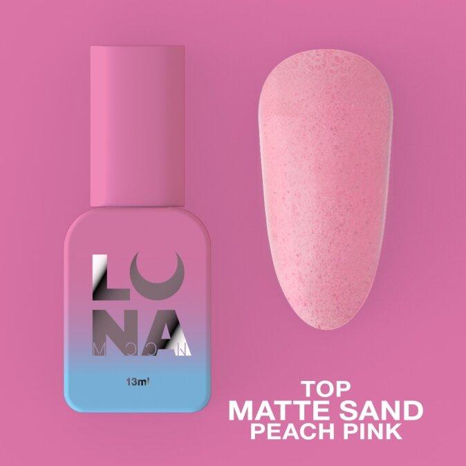 Матовий топ для нігтів LunaMoon Top Matte Sand Peach Pink, 13 мл