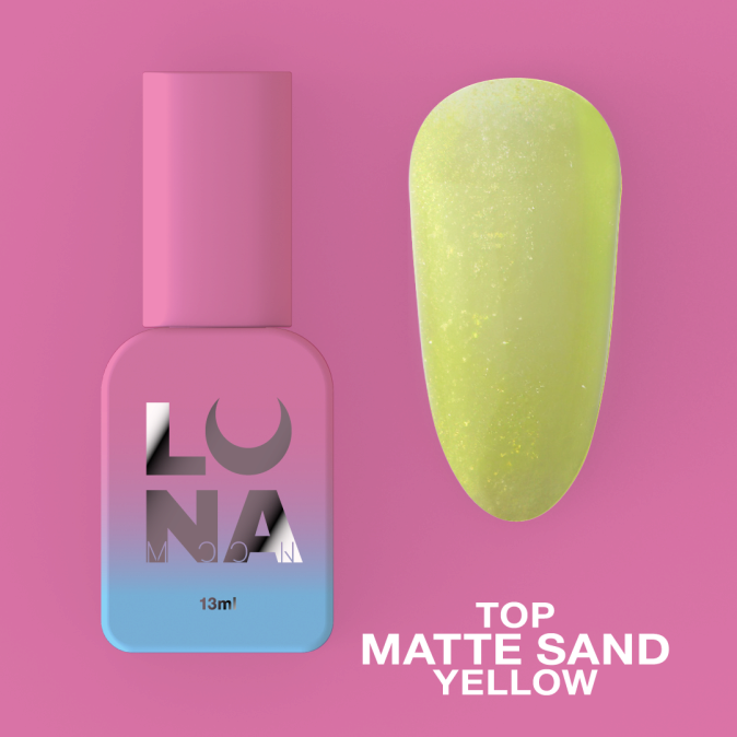Матовий топ для нігтів LunaMoon Top Matte Sand Yellow, 13 мл