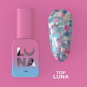 Топ для нігтів Top Luna прозорий з різними фігурками, 13 мл