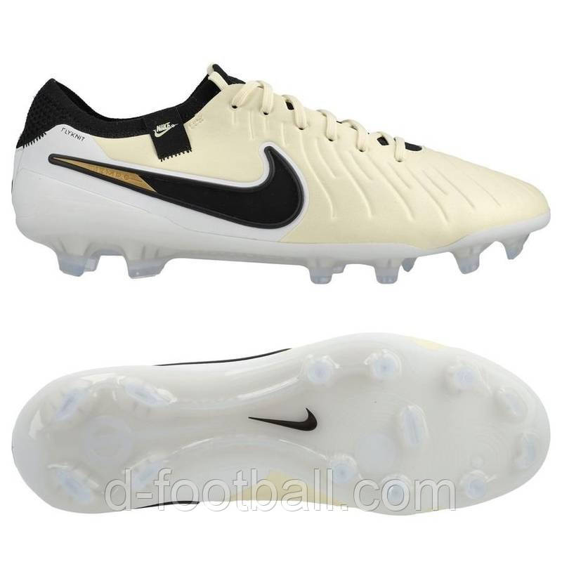 Дитячі футбольні бутси Nike Tiempo Legend FG 10 Elite DV4328-700-J, Бежевий, Розмір (EU) — 36, фото 1
