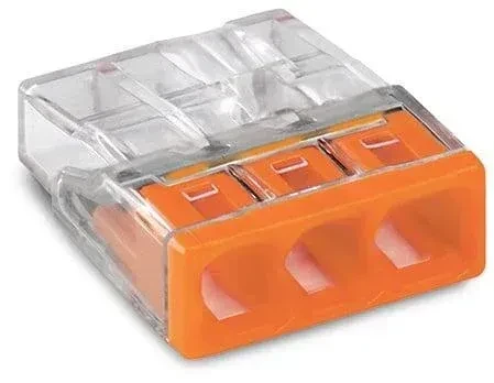 Клема COMPACT 3х2,5 для розпод. коробок, прозора/оранж, WAGO