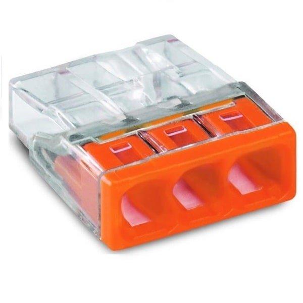 Клема COMPACT 3х2,5 з пастою прозора/оранж, WAGO