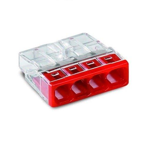 Клема COMPACT 4х2,5 з пастою прозора/червона, WAGO