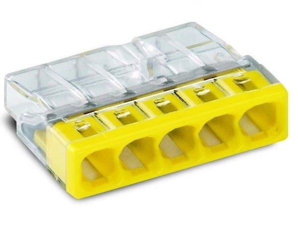 Клема COMPACT 5х2,5 з пастою прозора/червона, WAGO