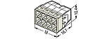 Клема COMPACT 8X2,5 для розпод коробок, прозора/жовта, без пасти, WAGO, фото 3