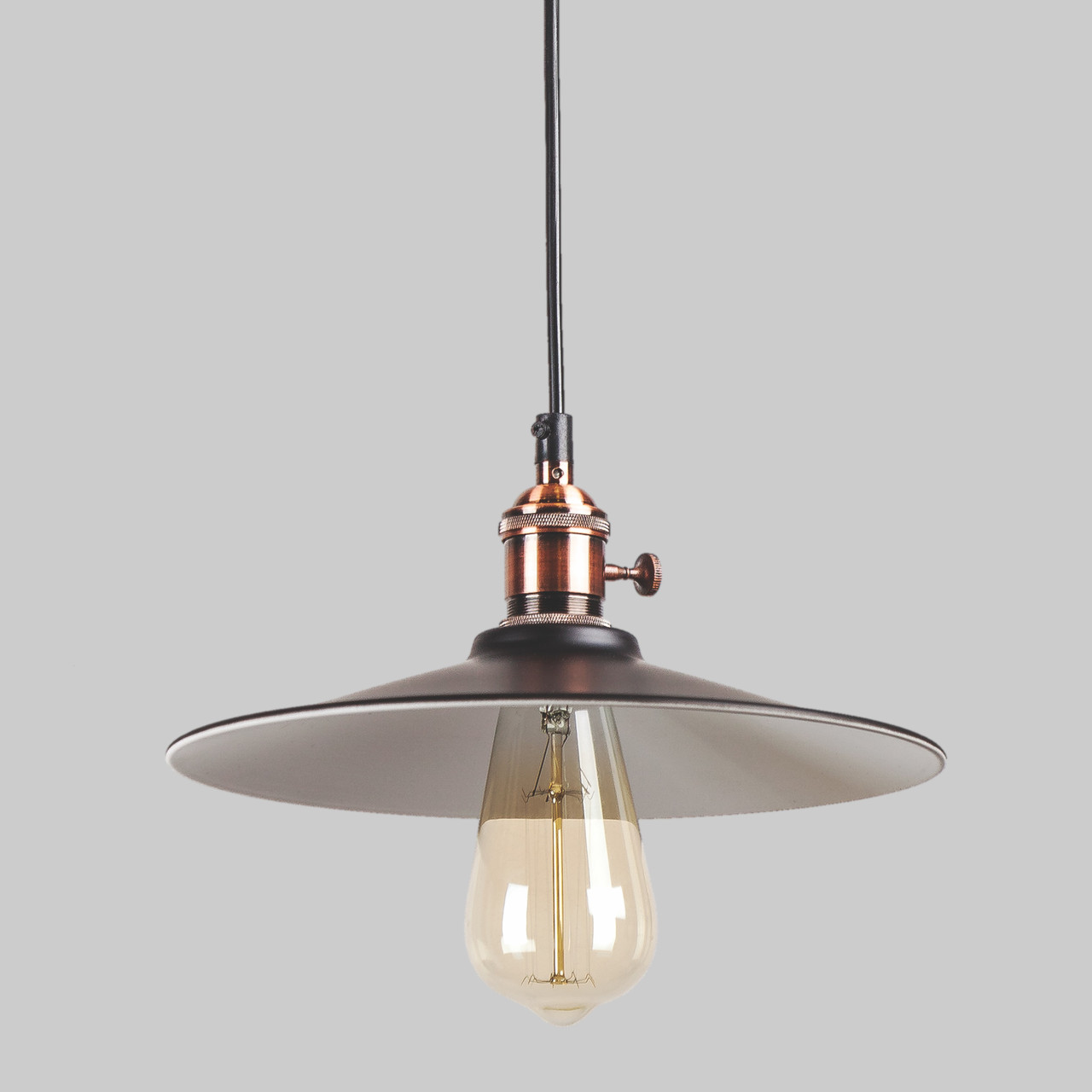 Чорний підвісний світильник (52-836F-1 BK+WH)