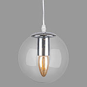 Срібний підвіс з прозорим скляним кулею (56-PR150F-1 CR+CL)