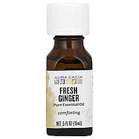 Aura Cacia, чиста ефірна олія, свіжий імбир, 15 мл (0,5 рідк. унції)