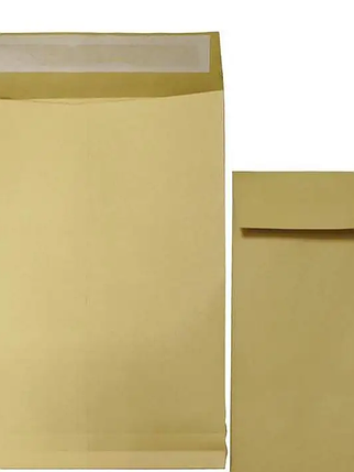 Конверт В4 (353мм*250мм) коричневий 80гр, відривна стрічка крафт з розширенням, фото 2