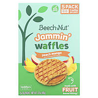 Beech-Nut, Jammin' Waffles, вафлі з персиком і манго для дітей віком від 12 місяців, 5 пакетиків по 16 г (0,56 унції)