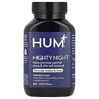 HUM Nutrition, Mighty Night™, кераміди, коензим Q10, ферулова кислота та корінь валеріани, 60 веганських капсул