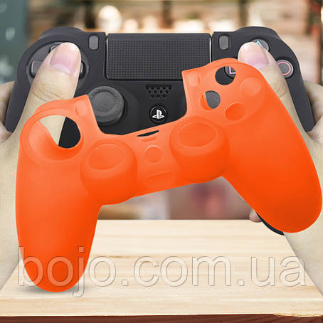 Силіконовий чохол на геймпад DualShock PS4 однотонний, Помаранчевий(206), фото 1