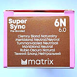 6N (темний блонд нейтральний) Тонуюча фарба для волосся без аміаку Matrix Super Sync Pre-Bonded,90ml, фото 3