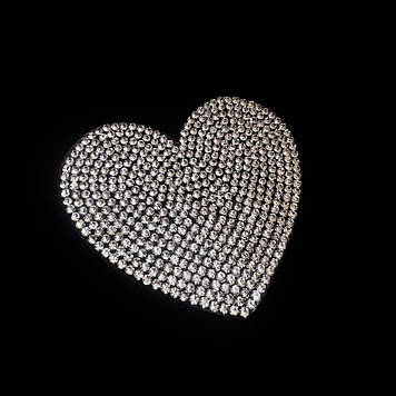 Термо наліпка "Серце" (розмір 6х5см ) колір Crystal