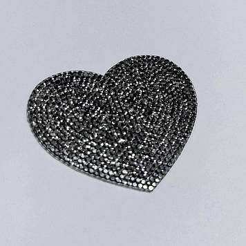 Термо наліпка "Серце" (розмір 6х5см ) колір Jet hematite