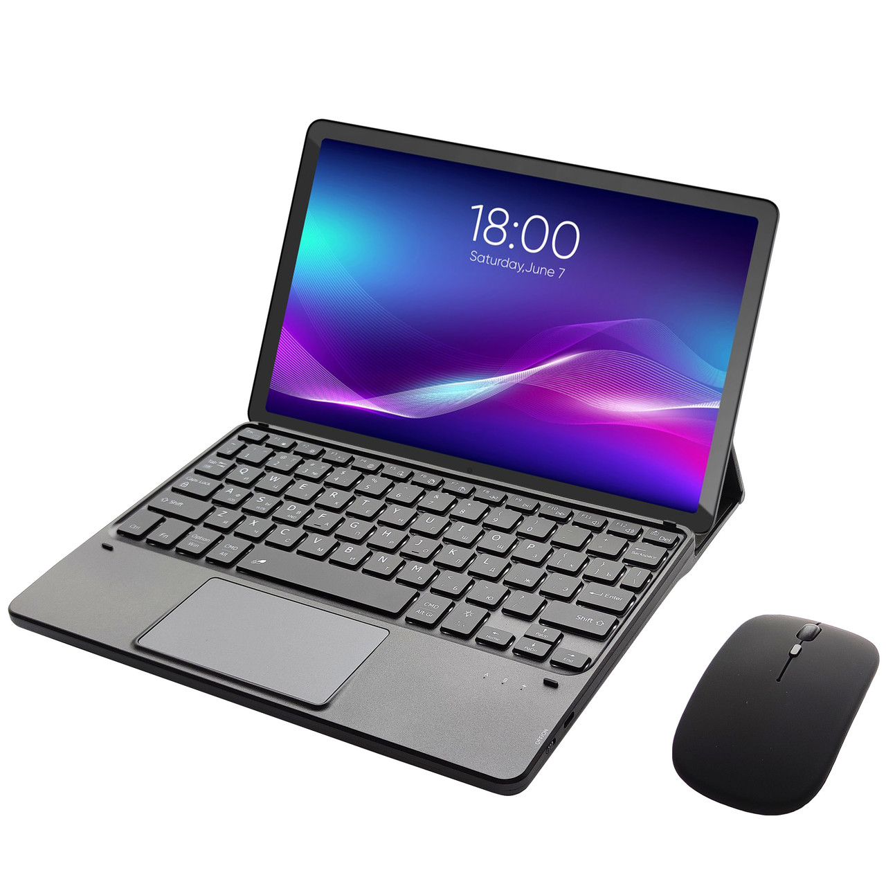 Клавіатура-підставка бездротова Smart Keyboard + Мишка для Chuwi ETPad Ukr+Eng Black, фото 1