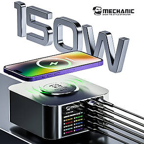 Зарядна станція MECHANIC X-Power (5xUSB+5 Type-C) 150W із цифровою індикацією параметрів заряджання, фото 1