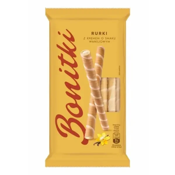 Трубочки вафельні з ванільним кремом Rurki Waflowe, 280 г, Польща, фото 1