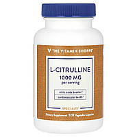 The Vitamin Shoppe, L-цитрулін, 1000 мг, 120 рослинних капсул (500 мг в 1 капсулі)