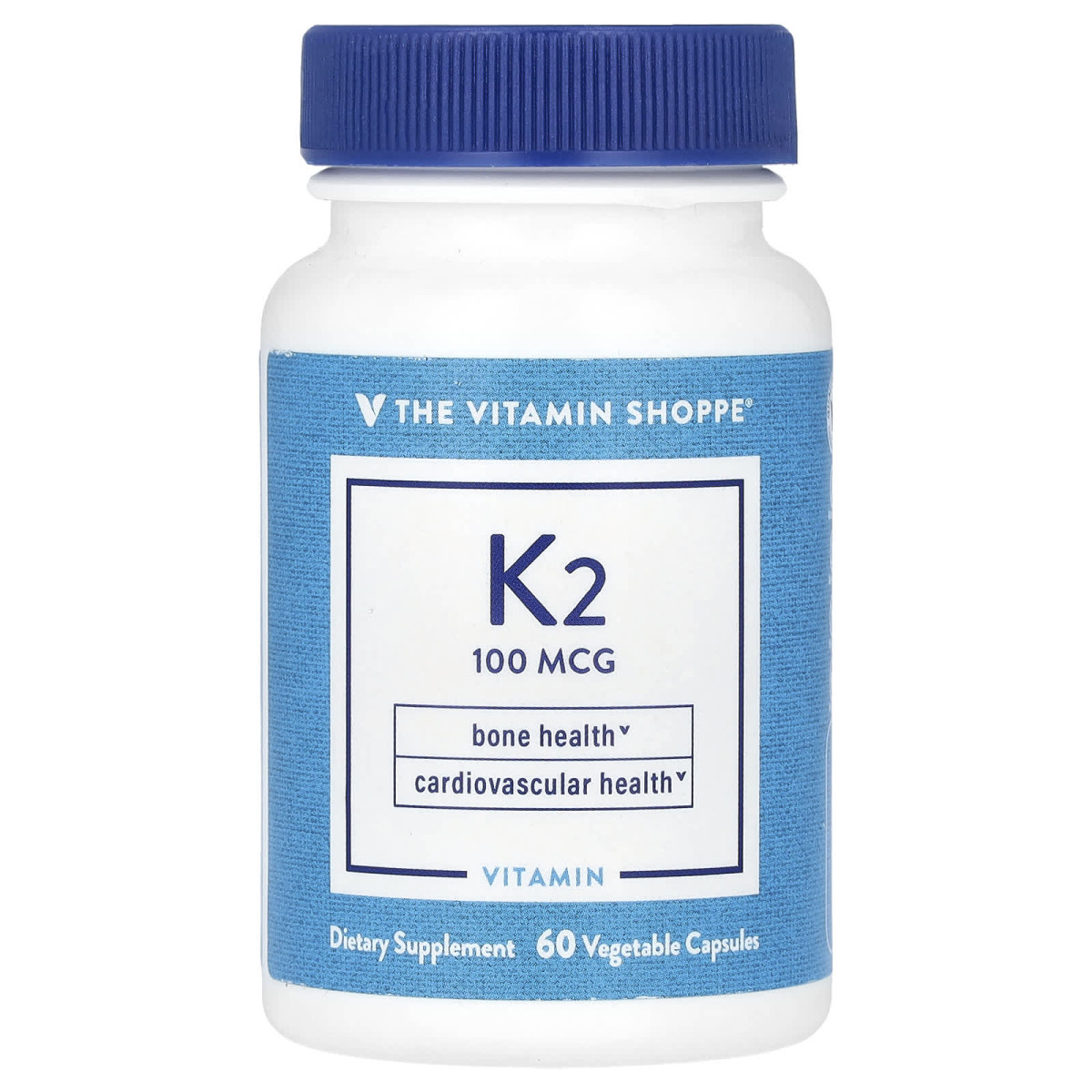 The Vitamin Shoppe, вітамін K2, 100 мкг, 60 рослинних капсул