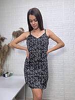 Ніжна нічна сорочка на брителях принтований шовк