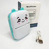 Портативний мініпринтер Mini printer з Bluetooth для термодруку без чорнила зі смартфона. JT-951 Колір: блакитний, фото 8