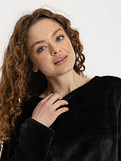 Іменна жіноча тепла махрова піжама від виробника чорна, Піжами жіночі виробництво Туреччина, фото 4