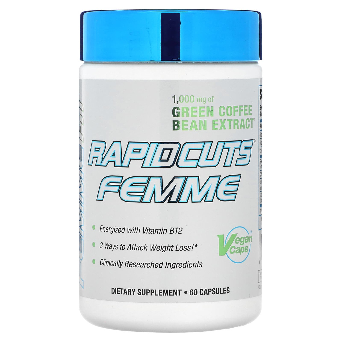 Екстракт зеленого кава + вітамін B12 FEMME (Rapidcuts Femme) 60 капсул