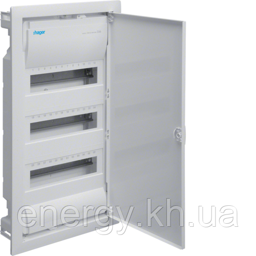 VU36UA Hager VOLTA – Щит на 36(42) модулів в/у з металевими дверями без клем, фото 1