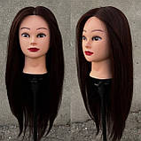 Манекен голова з натуральним волоссям 30% навчальна болванка манікен для зачісок стрижки перукарський, фото 4