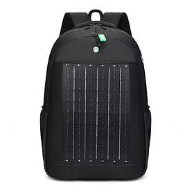 Міський рюкзак RIAS S24 USB з вбудованою сонячною панеллю 10W Black (3_06353)